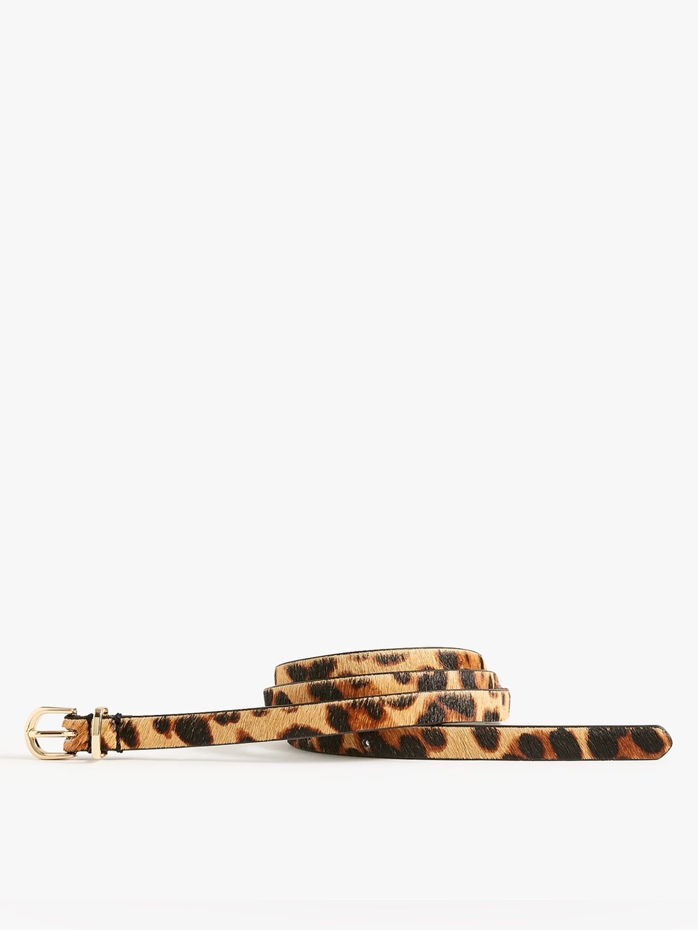J. Crew Skinny Leopard Calf Hair Belt, Color Leopard Suede, Size XS-S, NWT